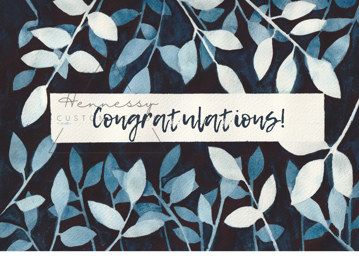 Congratulations hand painted print card